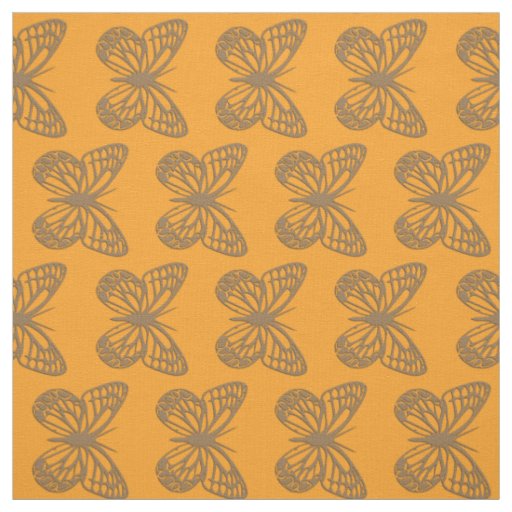 Bright Radiant Yellow Gold Butterflies  Pattern Fabric
