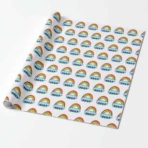 Bright Rainbow Baby Birth Blessing Birth Miracle Wrapping Paper