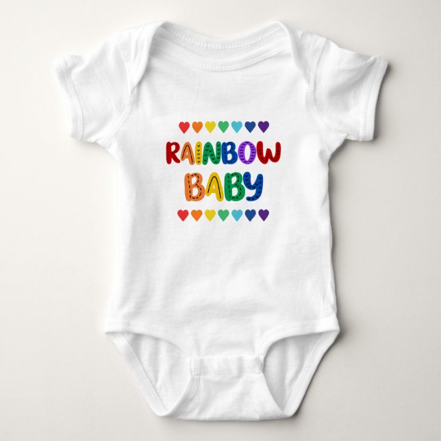 Bright "Rainbow Baby" Design Baby Bodysuit (Front)