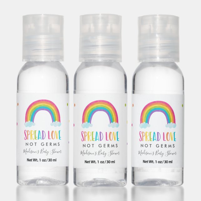 Bright Rainbow Baby Shower Favor Hand Sanitizer (Set)