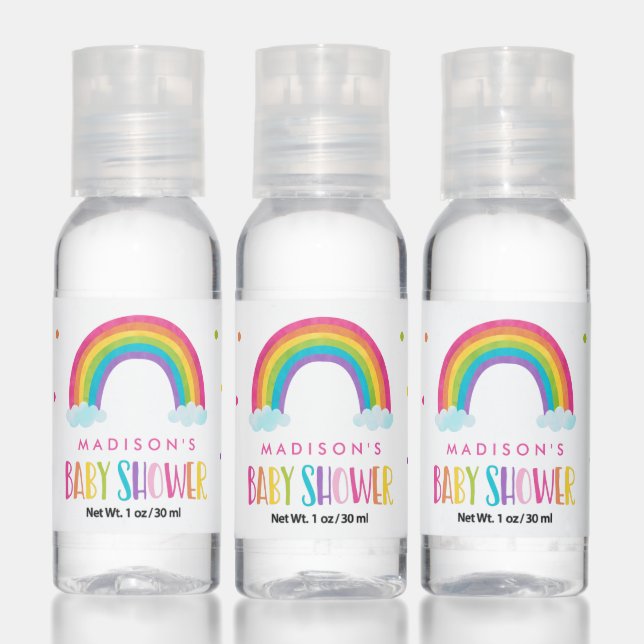 Bright Rainbow Baby Shower Favor Hand Sanitizer (Set)