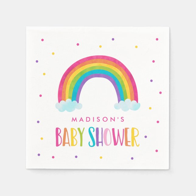 Bright Rainbow Baby Shower Napkins (Front)
