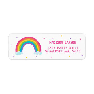 Bright Rainbow Baby Shower Return Address Label