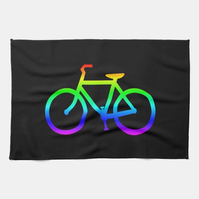 Bright Rainbow Bicycle Kitchen Towel (Horizontal)