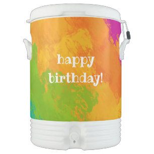 Bright Rainbow Birthday Party Drink Cooler