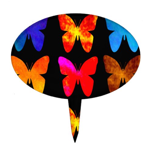 Bright Rainbow Butterfly Cake Toppers