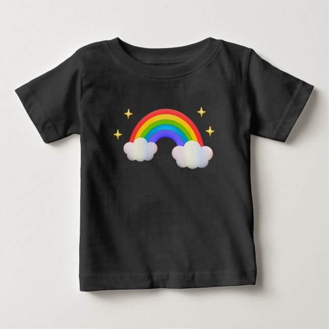Bright Rainbow Cartoon Baby T-Shirt (Front)