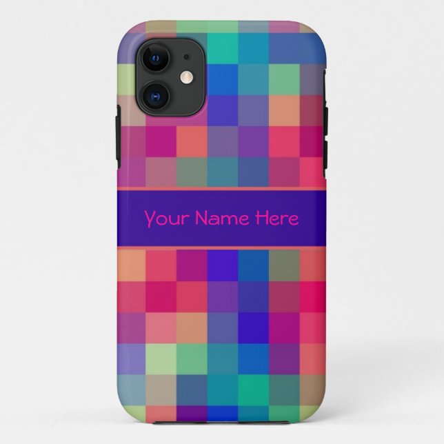 Bright Rainbow Checks Pattern Case-Mate iPhone Case (Back)