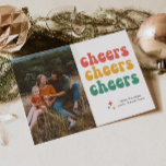 Bright Rainbow Cheers Multi Photo Christmas Card<br><div class="desc">Photo Christmas Card - Ready to be personalized by you!</div>