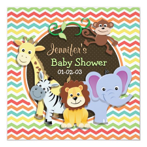 Baby Zoo Animals Baby Shower Invitations 3