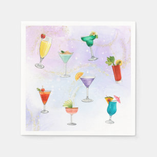 Bright rainbow cocktail party fun drinks celebrate napkins