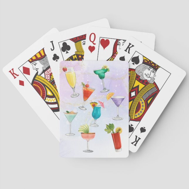 Bright rainbow cocktail party fun drinks celebrate poker cards (Back)