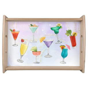 Bright rainbow cocktail party fun drinks celebrate serving tray