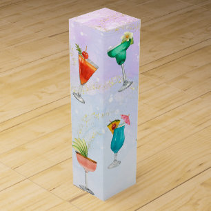 Bright rainbow cocktail party fun drinks celebrate wine box