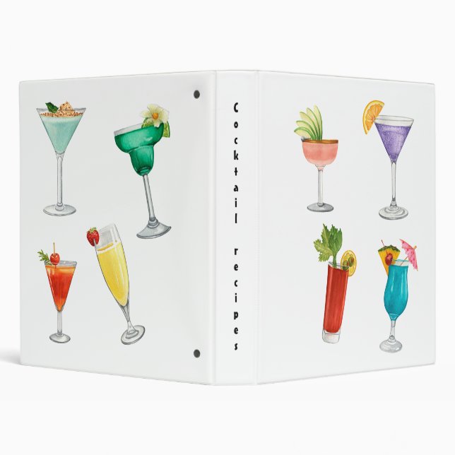 Bright rainbow cocktail recipes drinks celebrate 3 ring binder (Background)