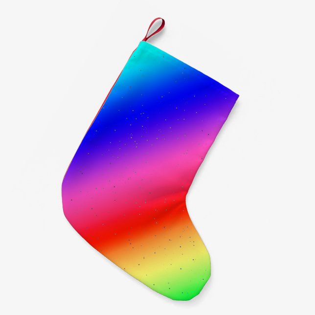 Bright Rainbow Colors Christmas Stocking (Front (Hanging))
