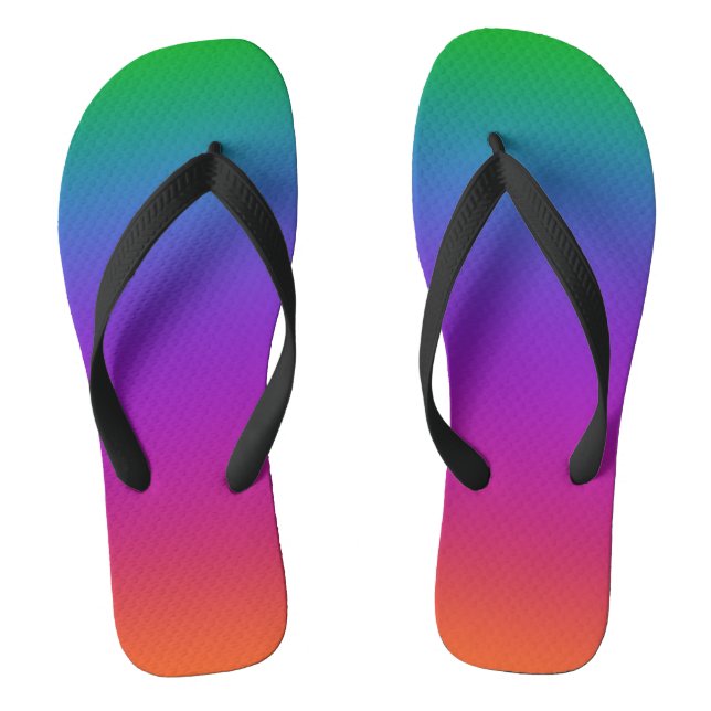 Bright Rainbow Colors Flip Flops (Footbed)