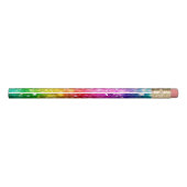 Bright Rainbow Colors Glitter & Sparkles Pencil (Back)