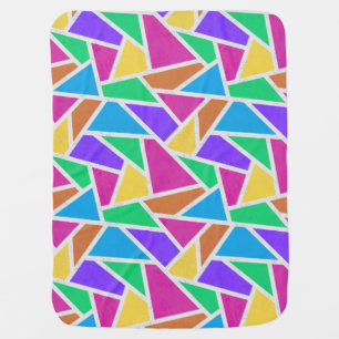 Bright rainbow colors mosaic baby blanket