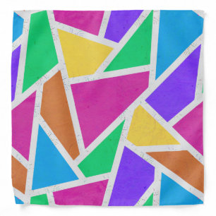 Bright rainbow colors mosaic bandana
