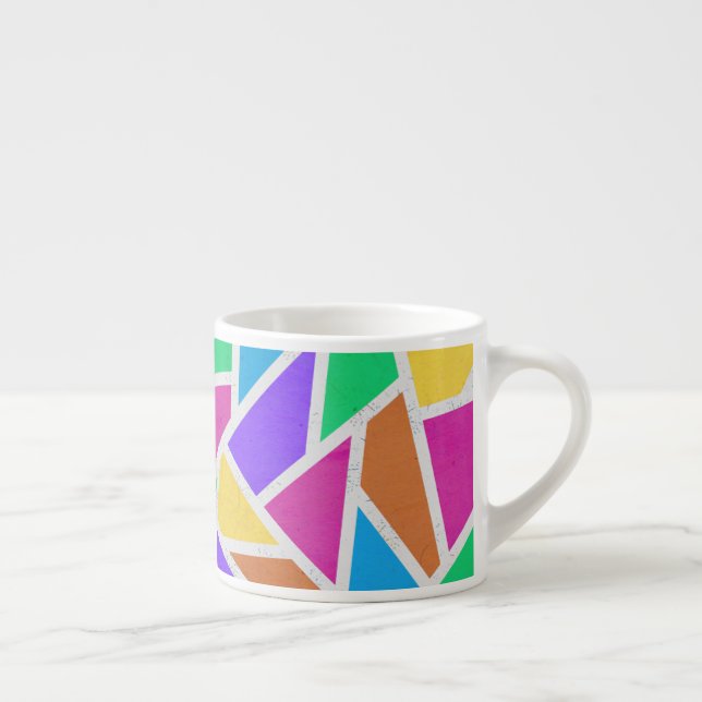 Bright rainbow colors mosaic espresso cup (Right)