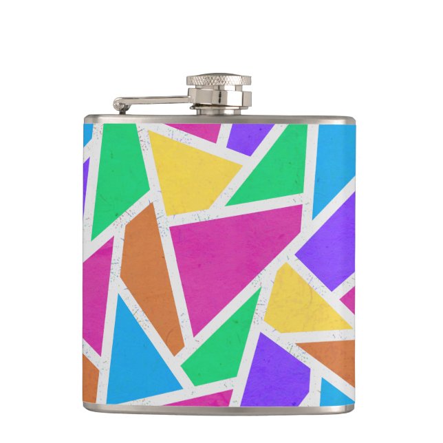 Bright rainbow colors mosaic flask (Front)