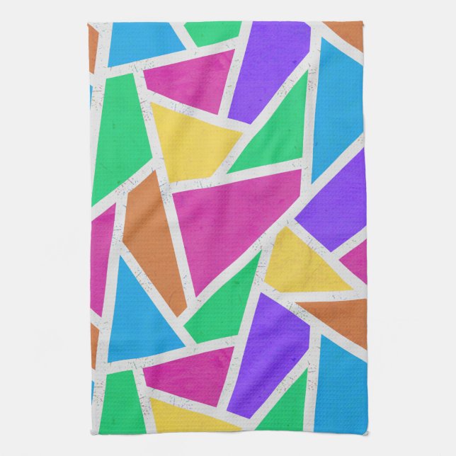 Bright rainbow colors mosaic kitchen towel (Vertical)