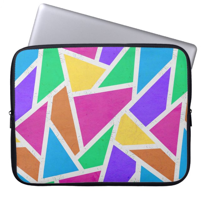 Bright rainbow colors mosaic laptop sleeve (Front)