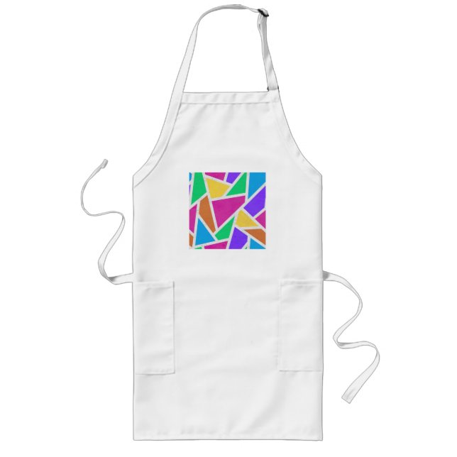Bright rainbow colors mosaic long apron (Front)