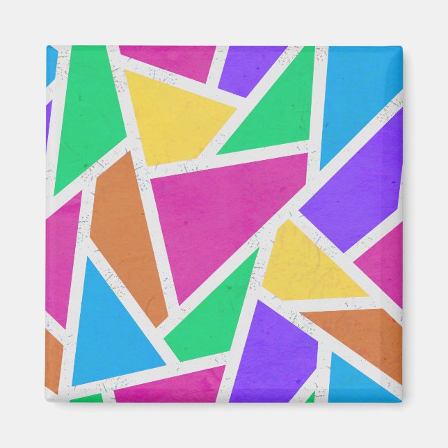 Bright rainbow colors mosaic magnet (Front)
