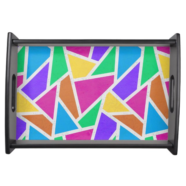 Bright rainbow colors mosaic serving tray (Front)