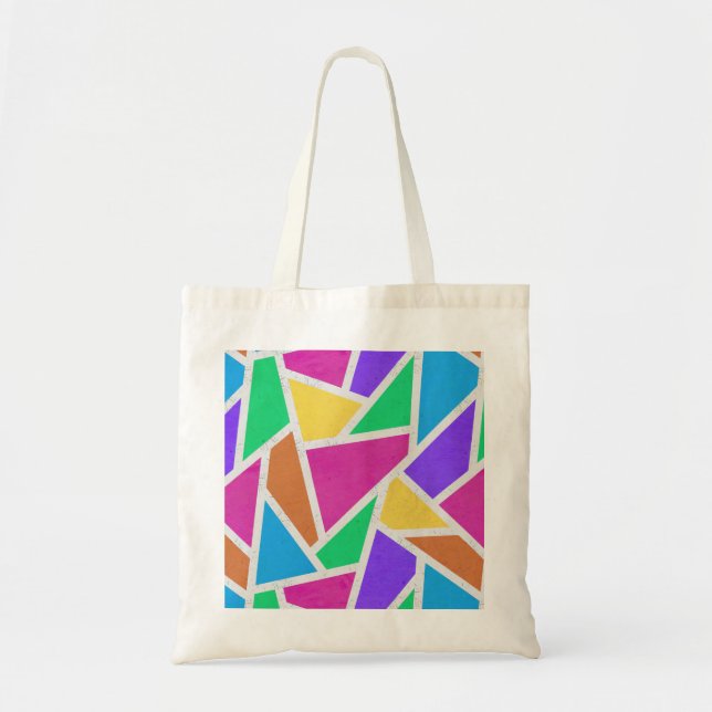 Bright rainbow colors mosaic tote bag (Front)