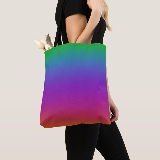 Bright Rainbow Colors Tote Bag (Close Up)