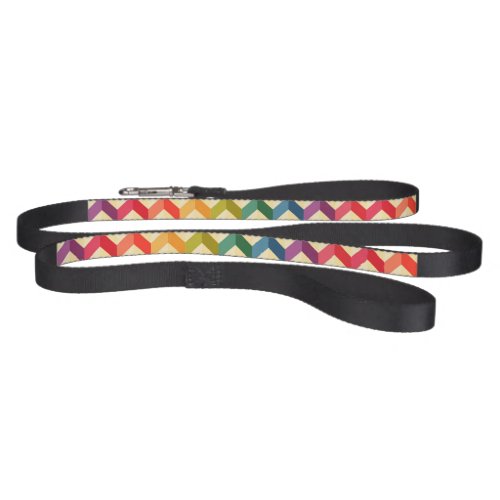 Bright Rainbow Gay Pride Herringbone Pattern Pet Leash