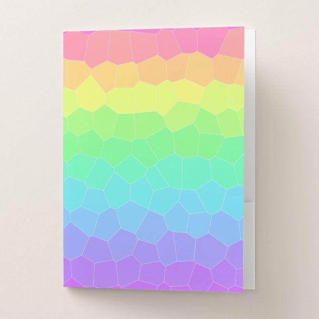 Bright Rainbow Geometric Gradient Pocket Folder (Front)