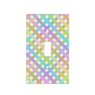 Bright Rainbow Gingham Plaid Light Switch Cover