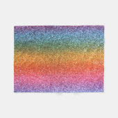 Bright rainbow glitter fleece blanket (Front (Horizontal))