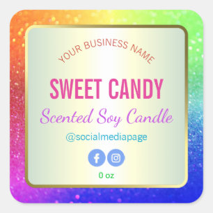 Bright Rainbow Glitter Product Label