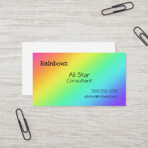 Bright Rainbow Gradient Business Cards