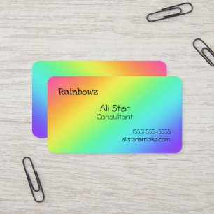 Bright Rainbow Gradient Business Cards