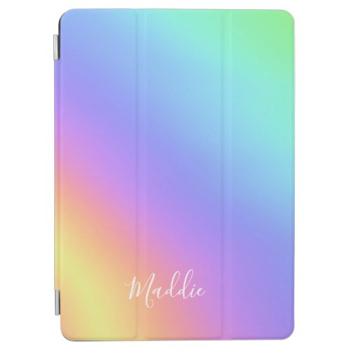 bright rainbow gradient girly personalized  iPad air cover