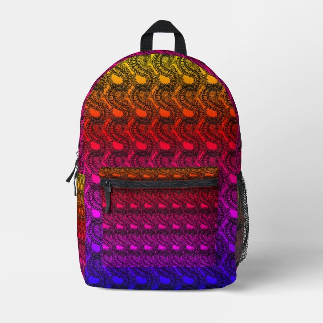 Bright rainbow gradient pangolin backpack (Front)