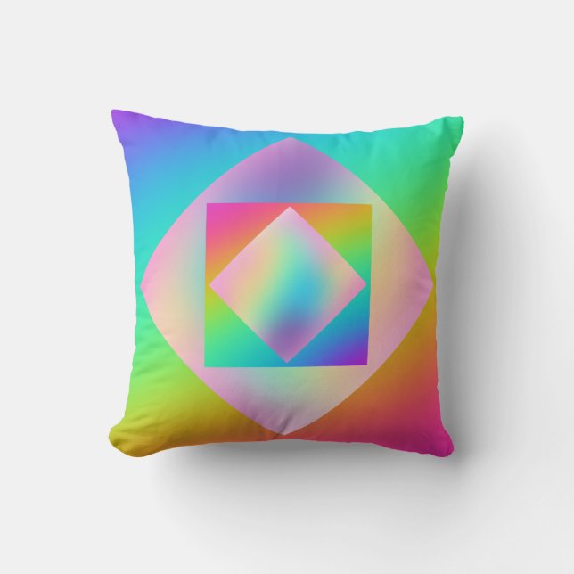 Bright Rainbow Gradient  Tote Bag Throw Pillow (Front)