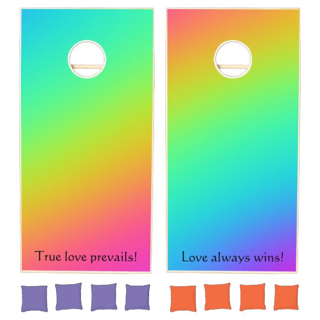 Bright Rainbow Gradient Wedding Cornhole Set (Set)