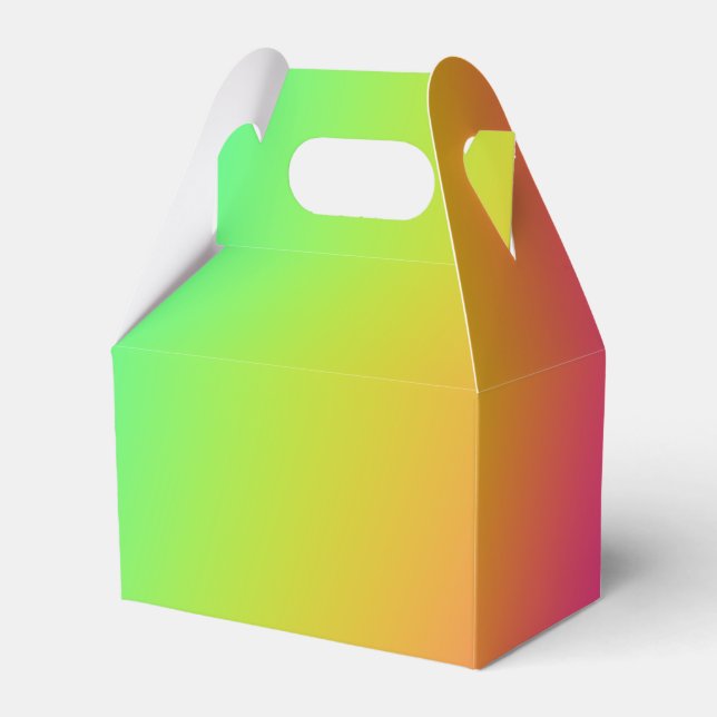 Bright Rainbow Gradient Wedding Favor Boxes (Front Side)