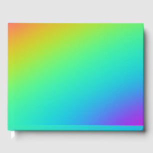 Bright Rainbow Gradient Wedding Guest Book