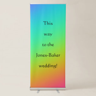 Bright Rainbow Gradient Wedding Retractable Banner