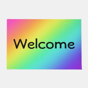 Bright Rainbow Gradient Welcome Doormat
