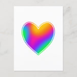 Bright Rainbow Heart Blank Postcard