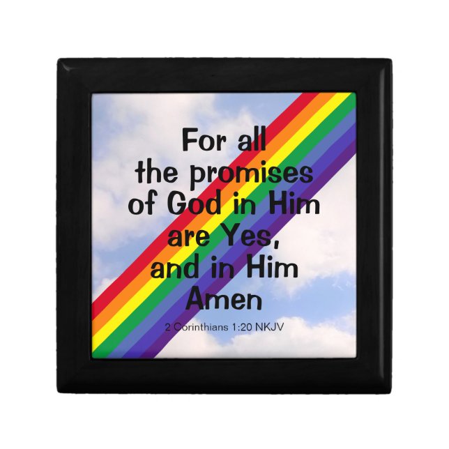 Bright Rainbow in Sky Inspirational Bible Verse Gift Box (Front)